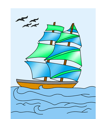 Big Blue Boat Coloring Pages