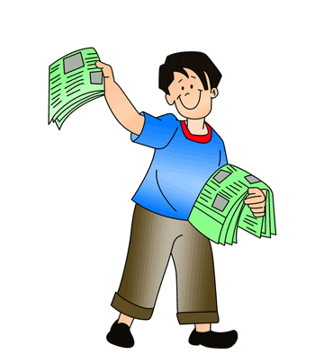 Newspaper Hawker Coloring Pages