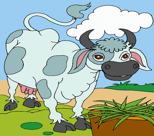Cow Eating Grass Coloring Pages