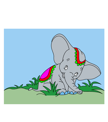 Tired Elephant Coloring Pages