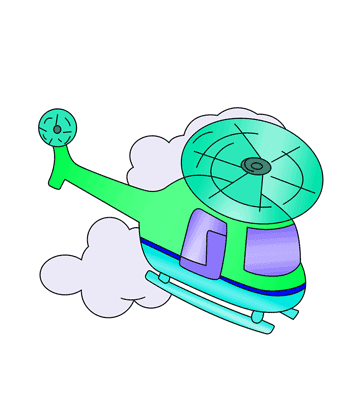 Helicopter In Sky Coloring Pages