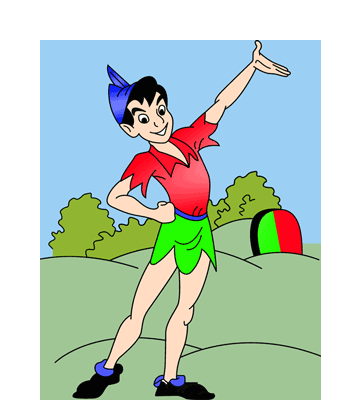 Excited Peterpan Coloring Pages