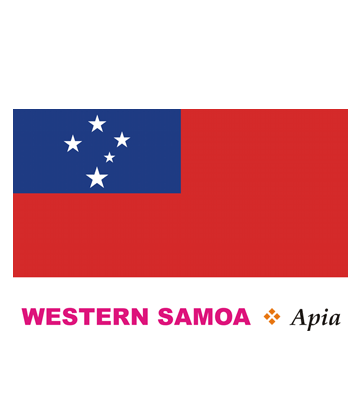Western Samoa Flag Coloring Pages