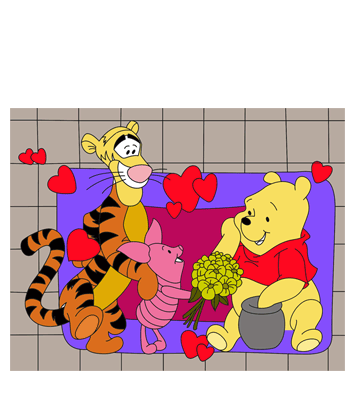 Winnie The Pooh With Cat Coloring Pages