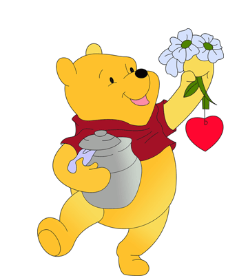Winnie The Pooh With Flower Coloring Pages