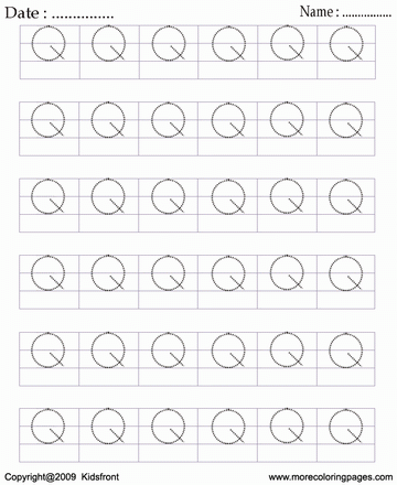 Block Letter Dot To Dots Q Sheet