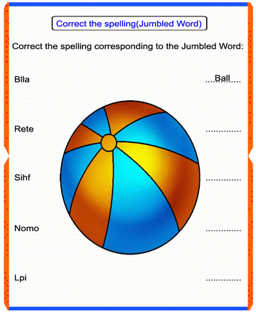 Jumbled Words 6 Sheet