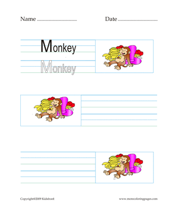Monkey Word Worksheet Sheet