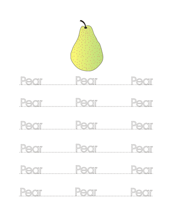 Pear Word Worksheet Sheet