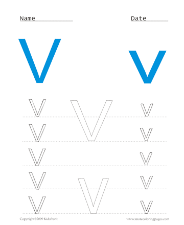 Small And Capital Letter V Sheet