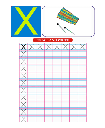 Small Letter X Sheet