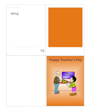 Colored Teachers Day Card Without Quotes Coloring Pages