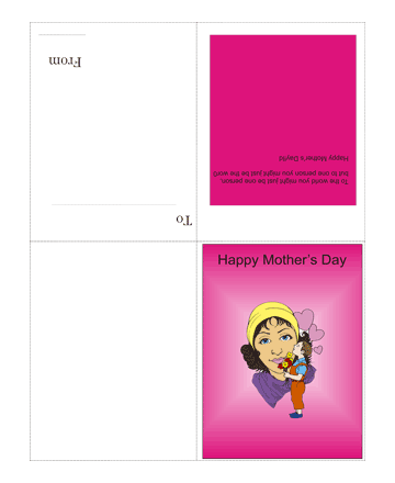 Colored Mothers Day Card With Quotes Coloring Pages