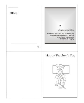 Color The Teachers Day Card With Quotes Coloring Pages