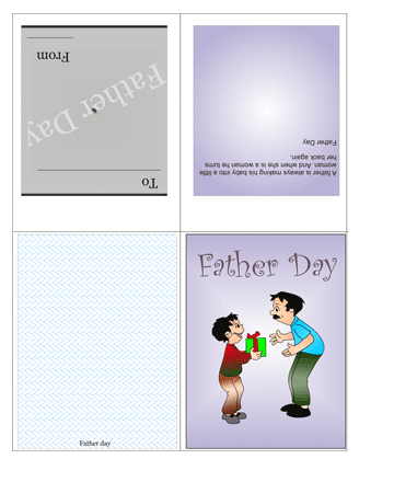 Colored Fathers Day Card With Quotes Coloring Pages