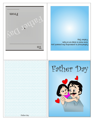 Colored Fathers Day Card With Quotes Coloring Pages