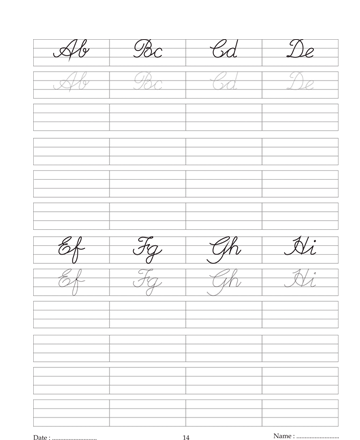 Cursive Writing Book 14 Sheet