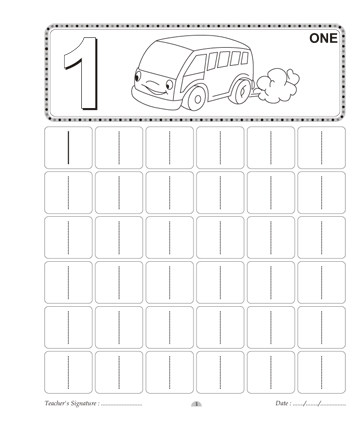 Number Writing 1 Sheet