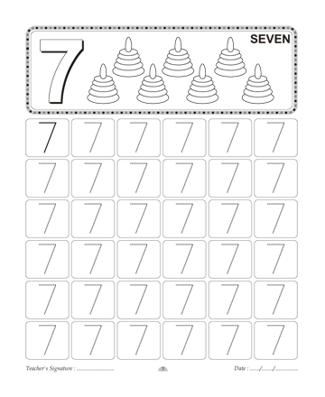 Number Writing 7 Sheet