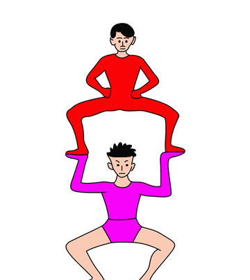 Chinese Acrobats Coloring Pages