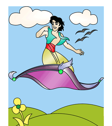 Aladin With Magic Carpet Coloring Pages
