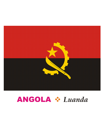 Angola Flag Coloring Pages