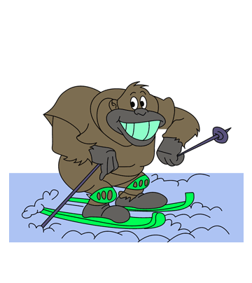 Ape Skiing Coloring Pages