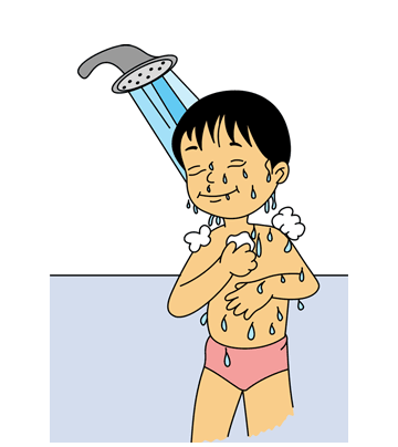 Bathing Coloring Pages