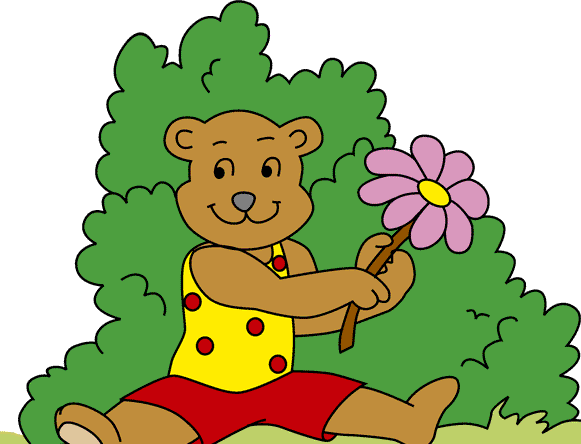 Bear In A Garden Coloring Pages
