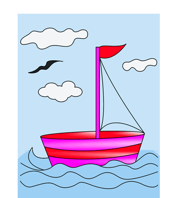 Empty Boat Coloring Pages