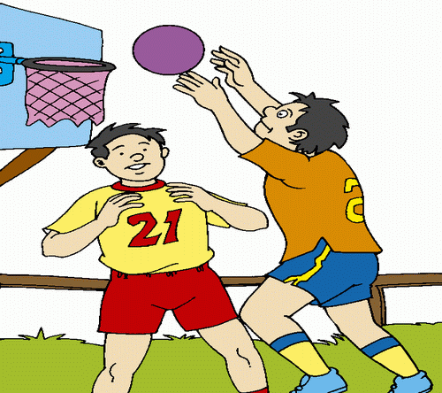 Boys Playing Basket Ball Coloring Pages