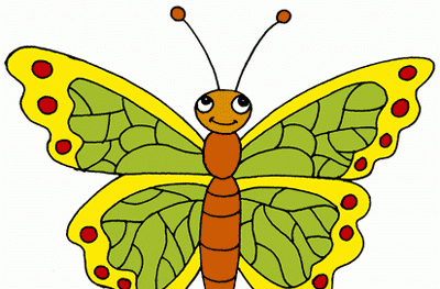 Yellow-green Butterfly Coloring Pages
