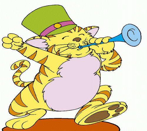 Cat Playing Trumpet Coloring Pages