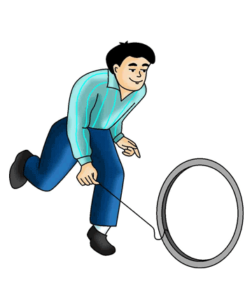 Boy Playing With Circle Coloring Pages