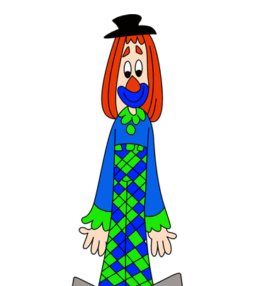 Vertical Clown Coloring Pages