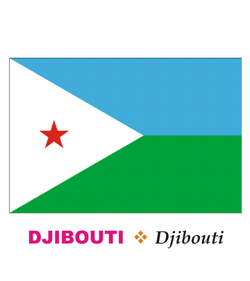 Djibouti Flag Coloring Pages