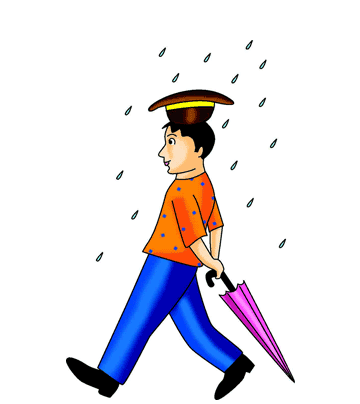 Boy With Umbrella Coloring Pages