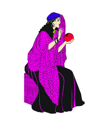 Girl With Magic Ball Coloring Pages