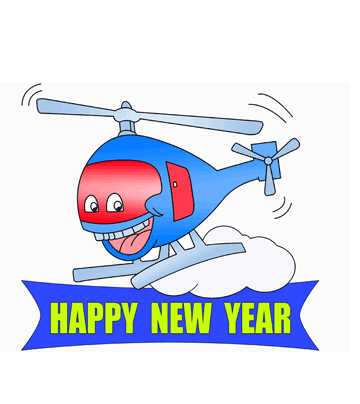 New Year In Plane Coloring Pages