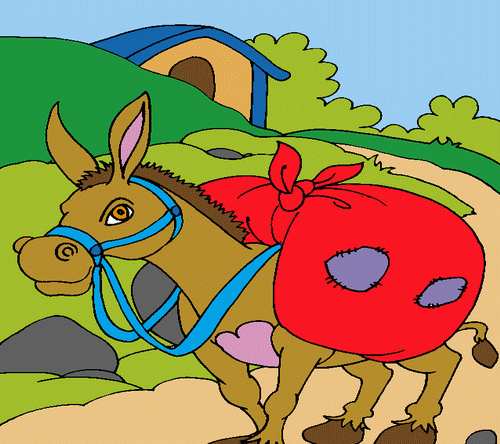 Horse Carring Goods Coloring Pages