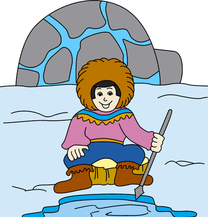 Eskimo In Igloo Coloring Pages