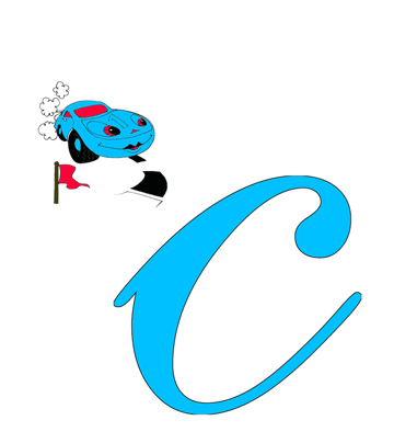 C For Car Coloring Pages