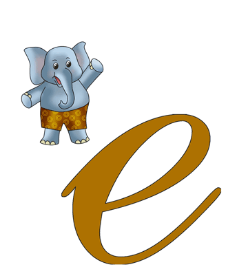 E For Elephant Coloring Pages