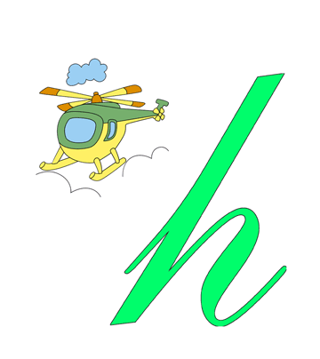 H For Helicopter Coloring Pages