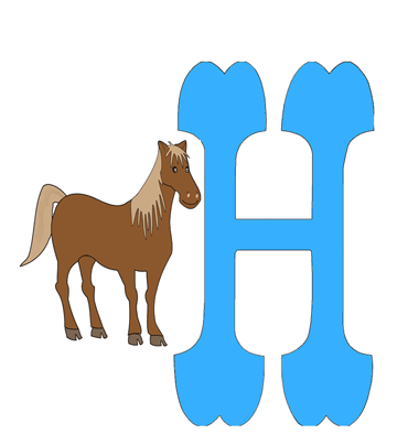 H-capital Letter Coloring Pages