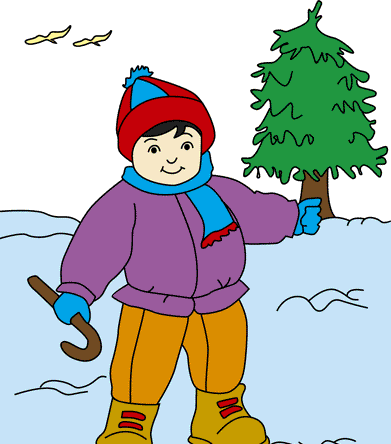 Boy Walking On Ice Coloring Pages