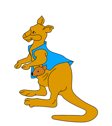 Mother And Baby Kangaroo Coloring Pages