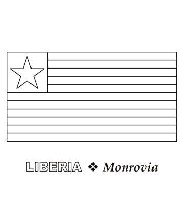 Liberia Flag Coloring Pages