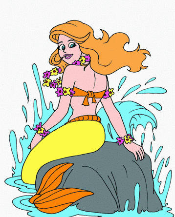 Sitting Mermaid Coloring Pages