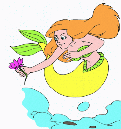 Mermaid With Fish Coloring Pages
